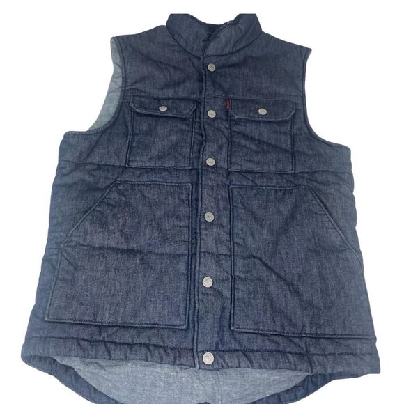 Levi's Thermore Snap Vest With Sherpa Collar - Sz Small - Picture 5 of 10